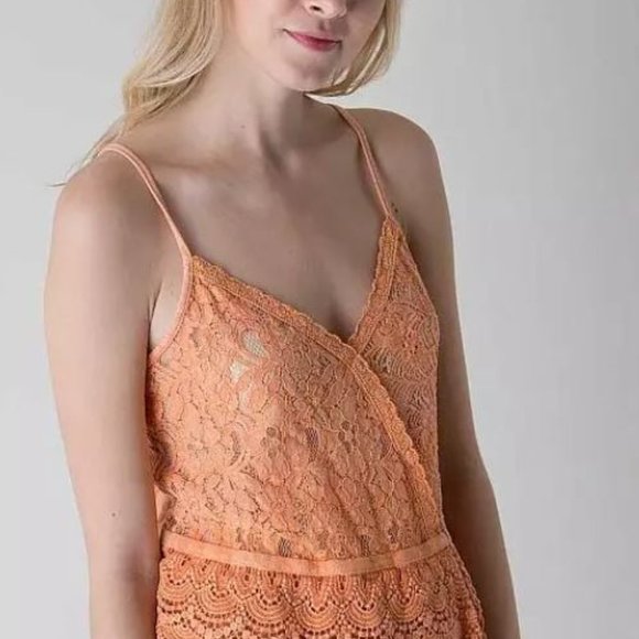 NWT!! Buckle BKE Gimmicks Pieced Lace Tank Top - Rust Size M - Picture 5 of 5